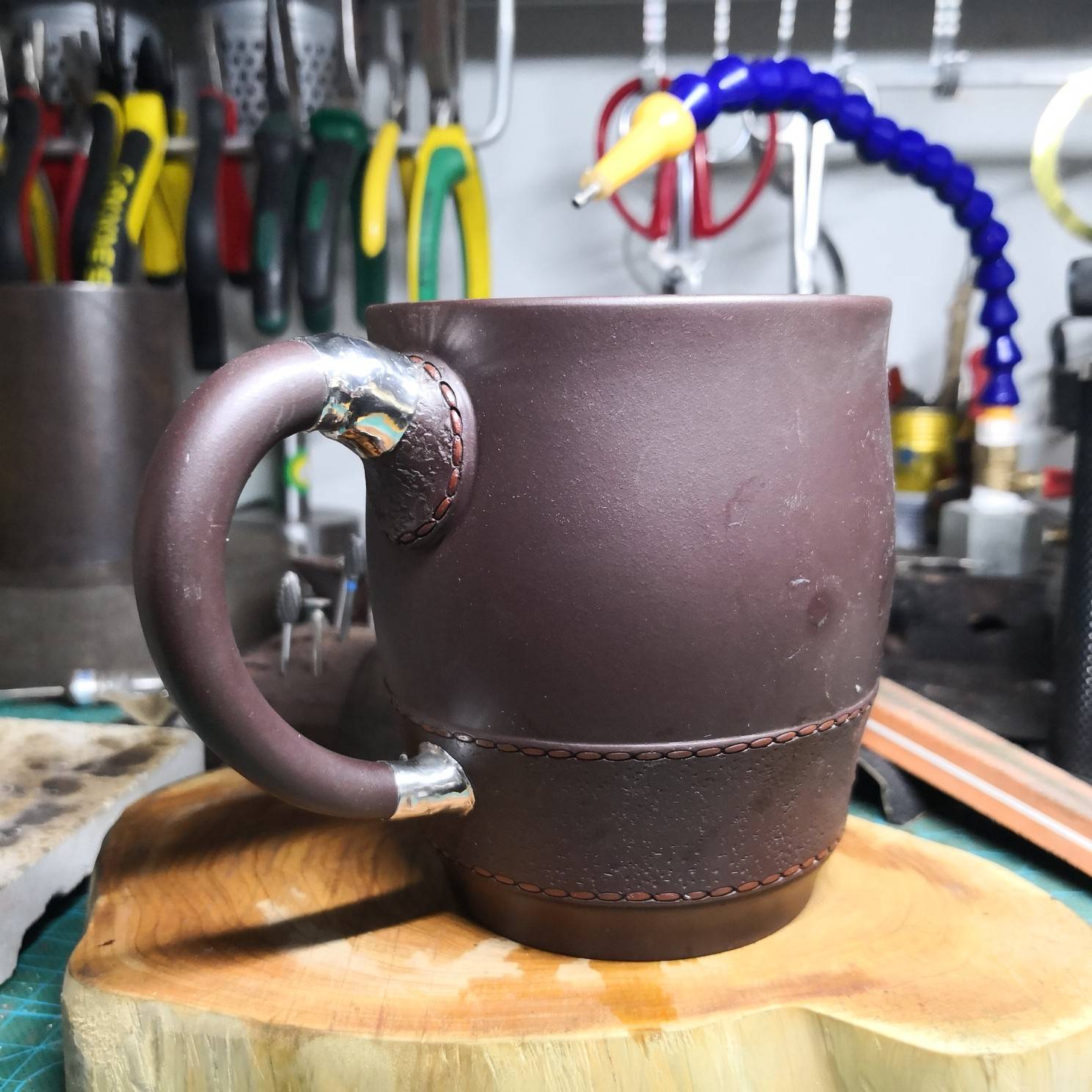 锔瓷——紫砂杯把手修复